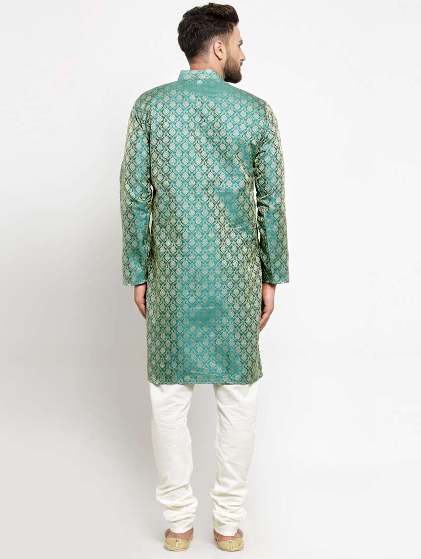 mandarin neck fancy long kurta - 19148212 - Standard Image - 3