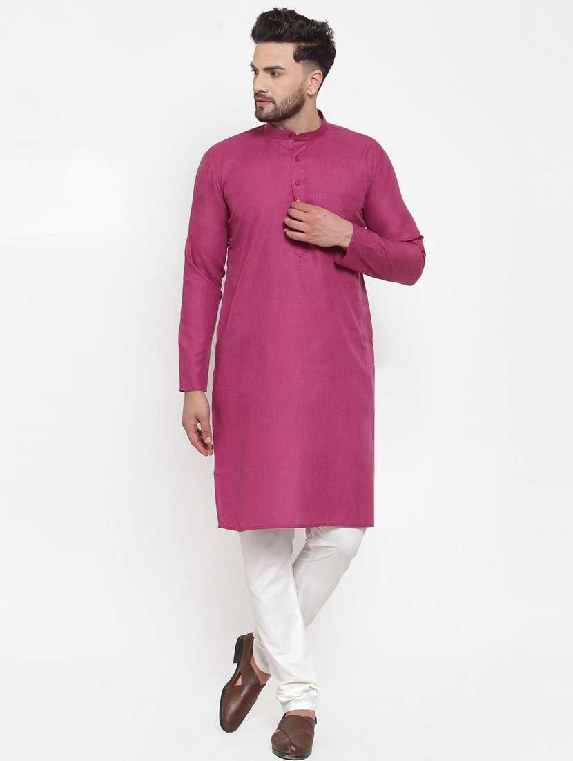 pink cotton kurta pyjama ethnic wear