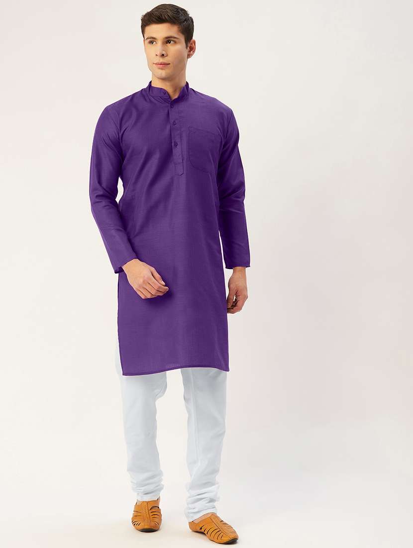 purple cotton kurta pyjama ethnic wear