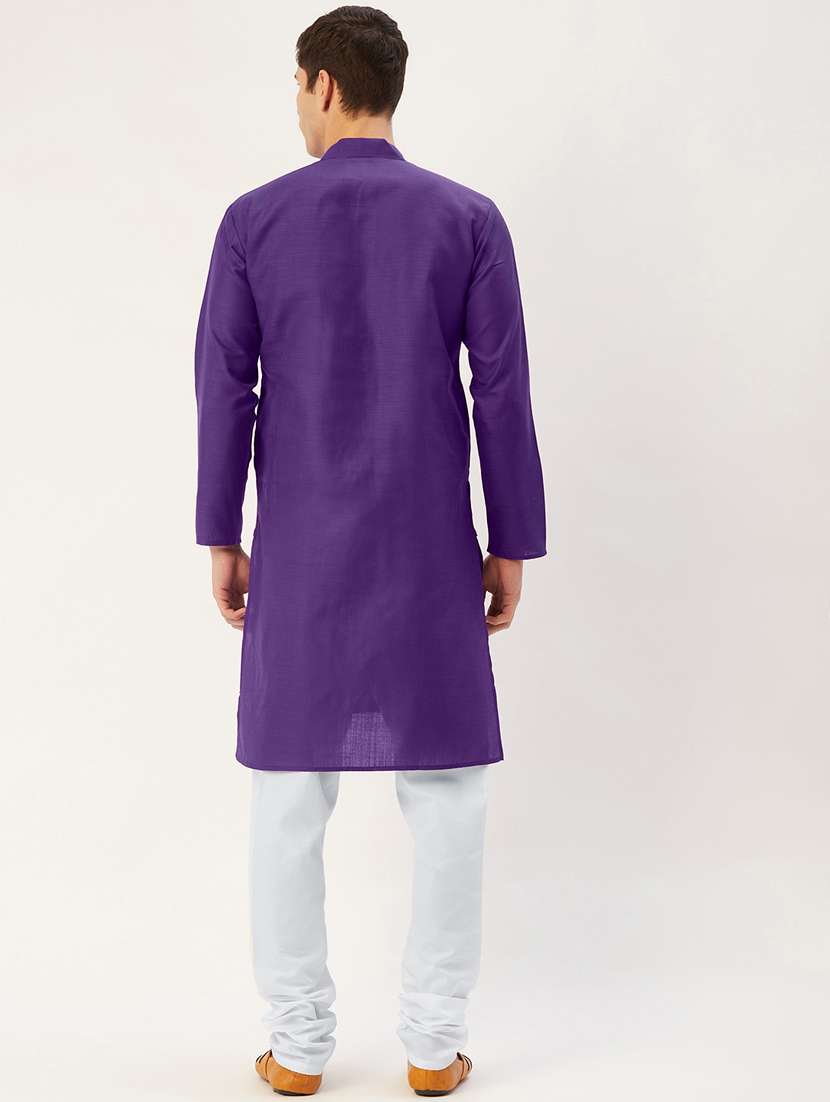 purple cotton kurta pyjama ethnic wear - 19148327 -  Standard Image - 3