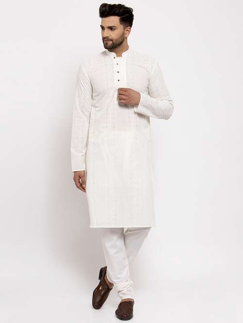 cream cotton kurta pyjama ethnic wear - 19148452 -  Standard Image - 0