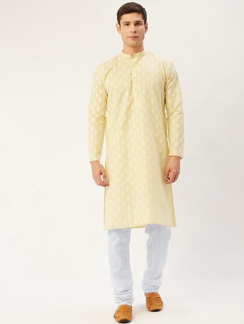 yellow cotton kurta pyjama ethnic wear - 19148506 - Standard Image - 0