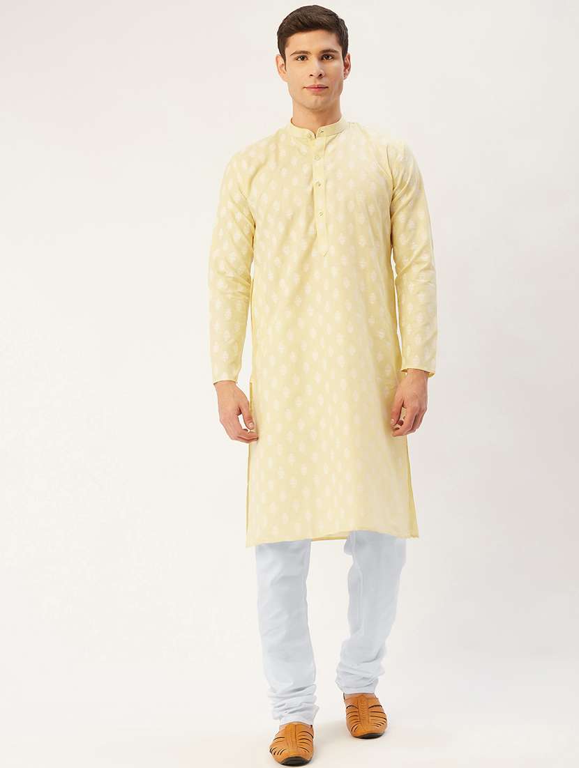 yellow cotton kurta pyjama ethnic wear - 19148506 - Zoom Image - 0