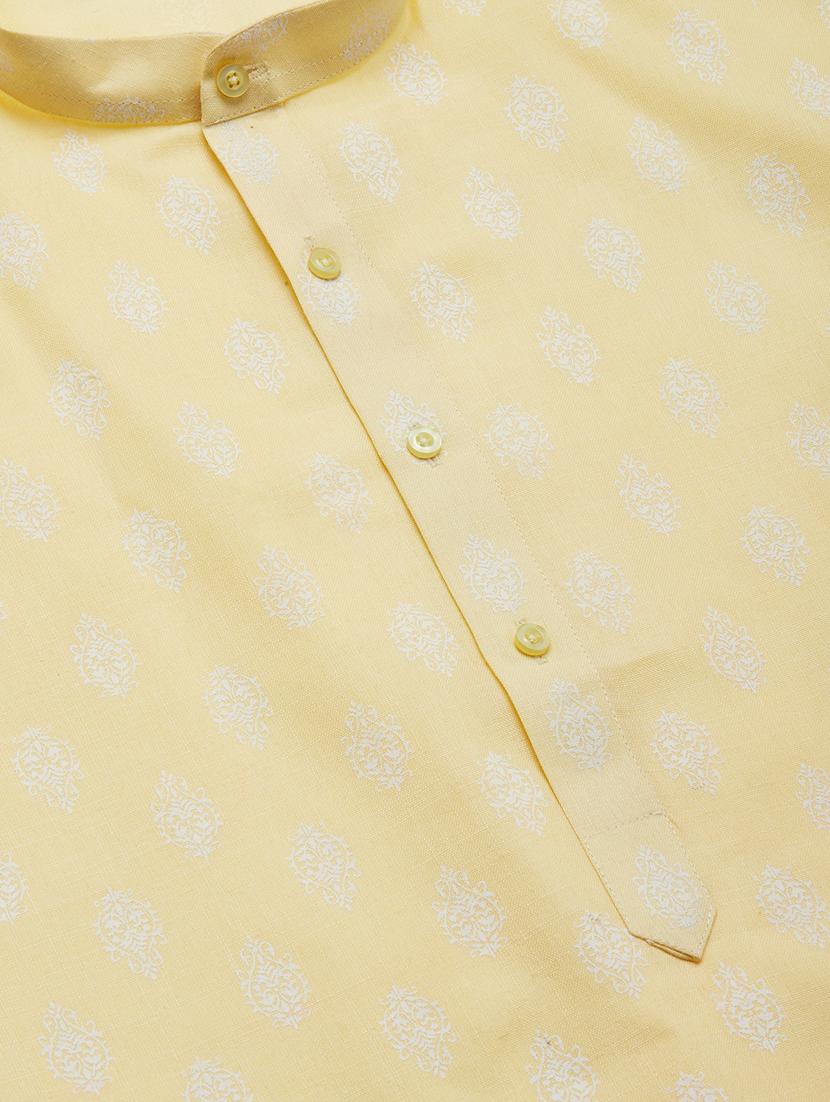 yellow cotton kurta pyjama ethnic wear - 19148506 - Standard Image - 5