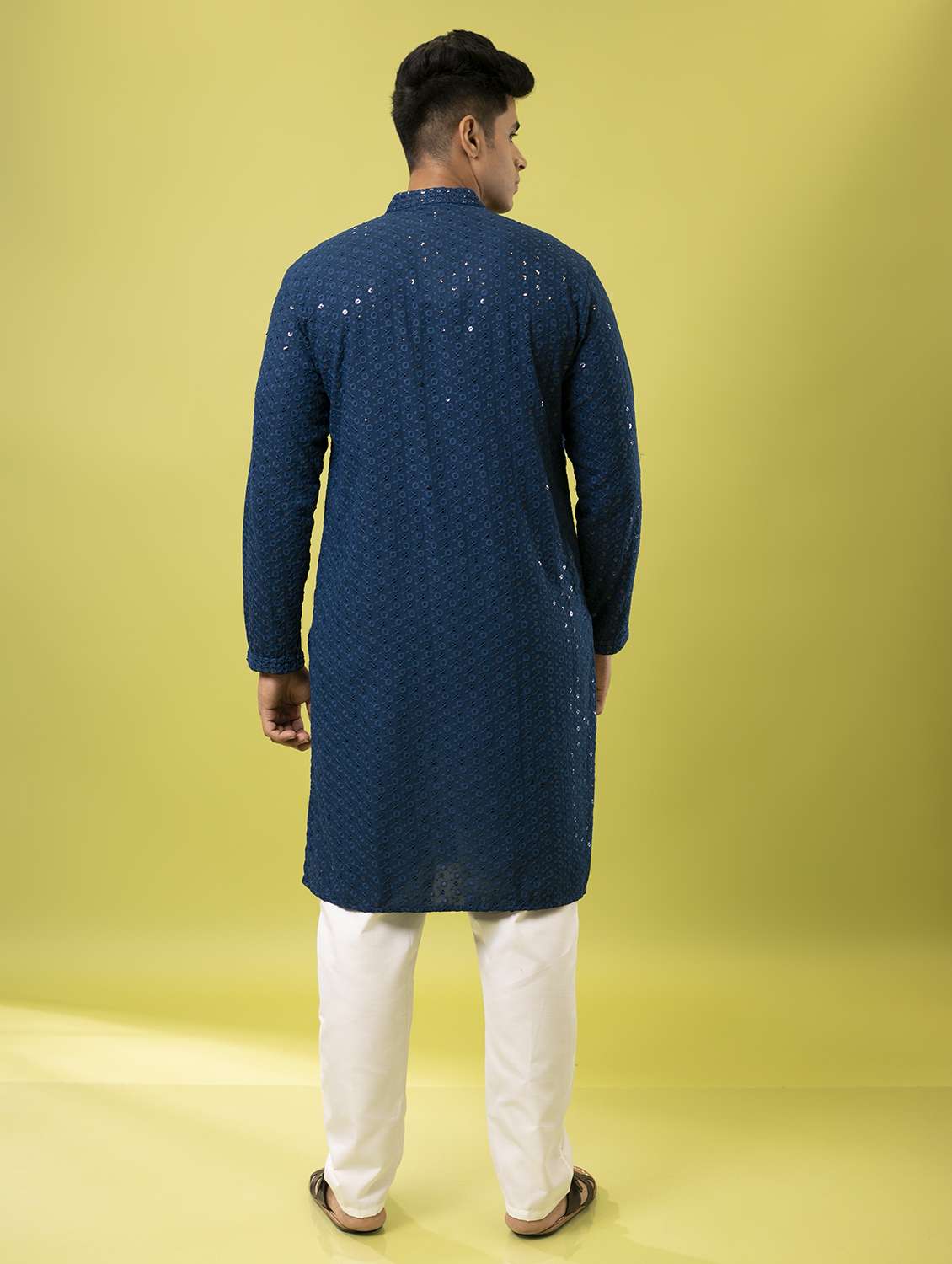peacock cotton kurta pyjama ethnic wear - 19148626 - Standard Image - 3