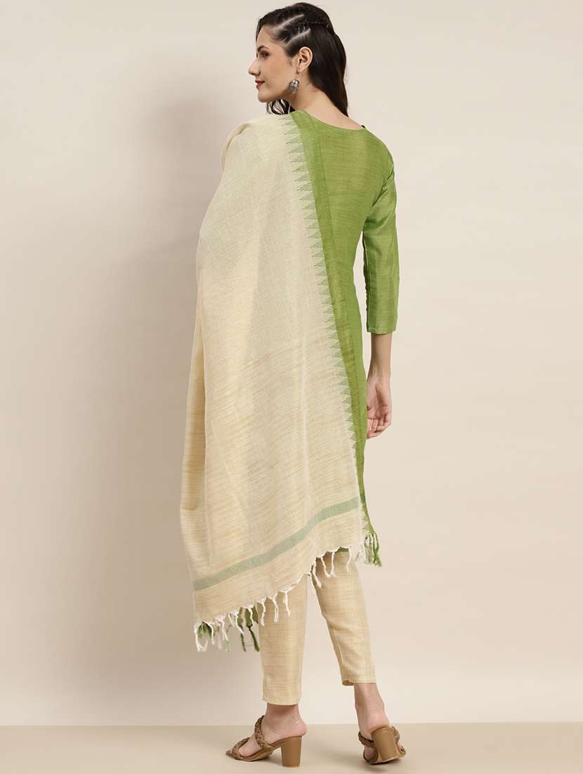 women three quarter sleeve kurta pant with dupatta set - 19149097 - Standard Image - 3