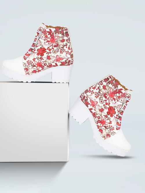 white printed ankle boot - 19154966 - Standard Image - 0