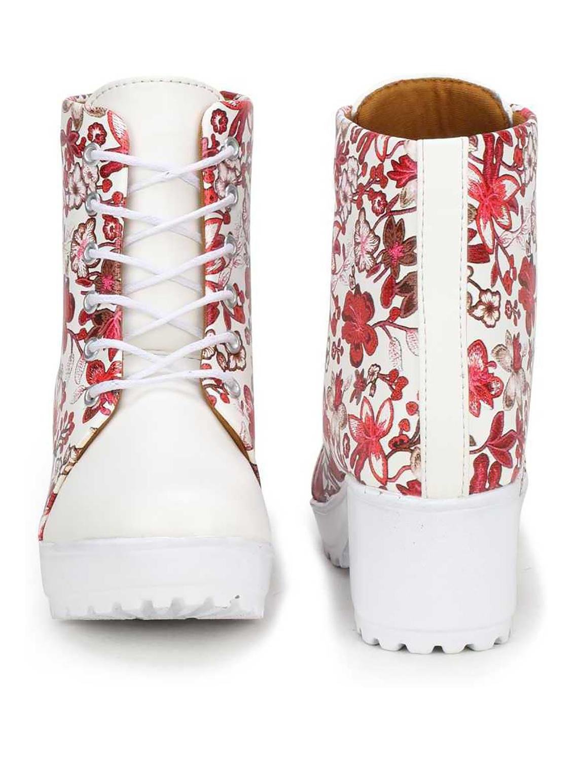 white printed ankle boot - 19154966 - Standard Image - 3