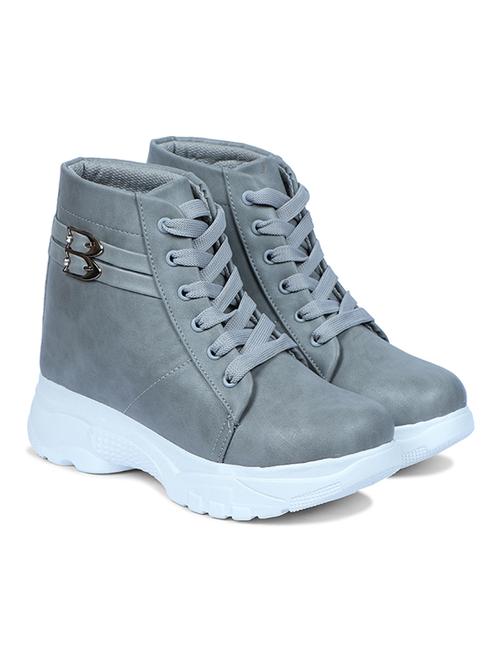 grey lace up boot - 19155002 - Standard Image - 0