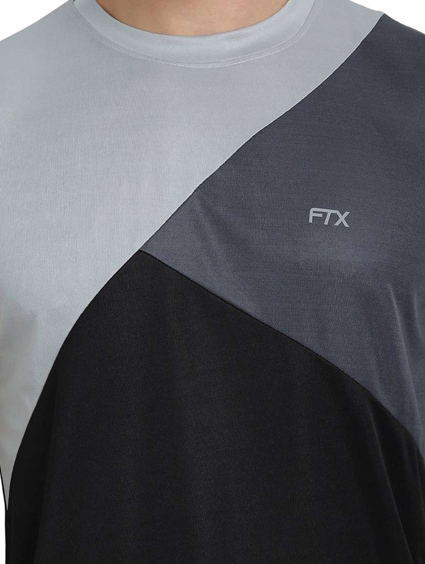 round neck color block t-shirt - 19155907 -  Standard Image - 3