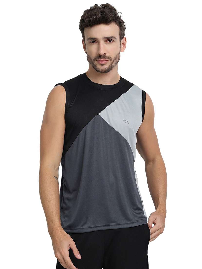 round neck color block t-shirt