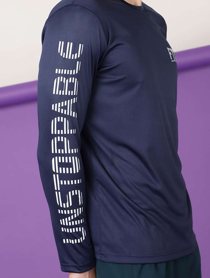 men round neck placement print t-shirt - 19156238 -  Standard Image - 3