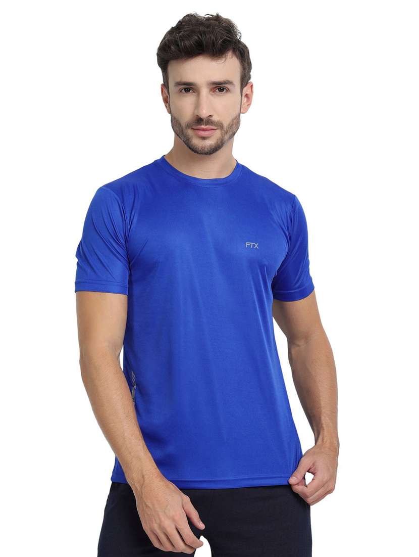 men round neck solid regular t-shirt