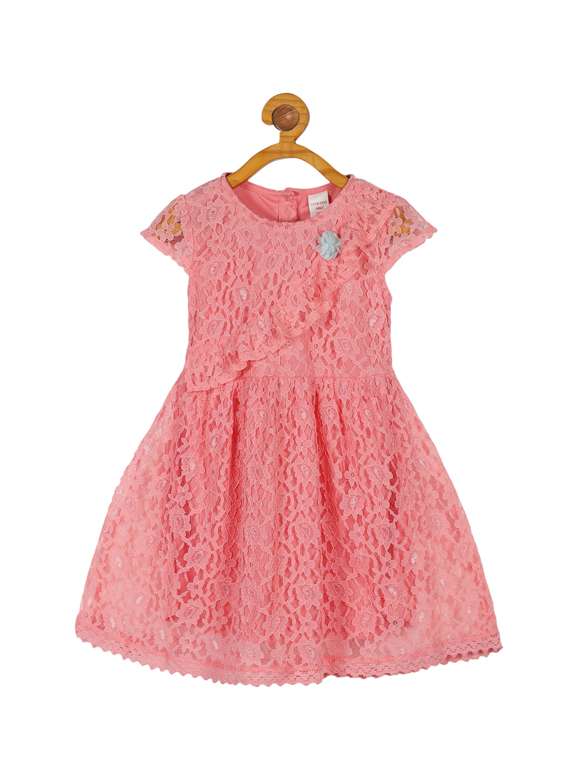 girls round neck cap sleeve frock - 19157986 - Zoom Image - 0