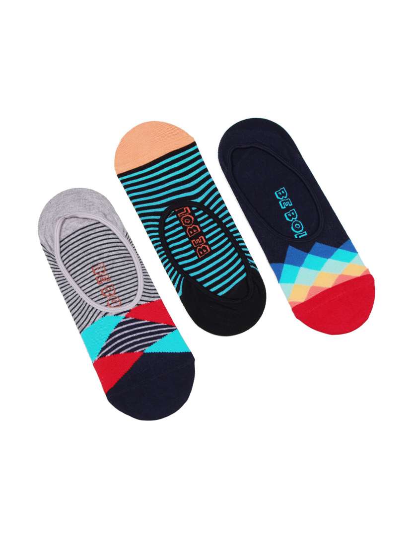 pack of 3 multi colored ankle length sock