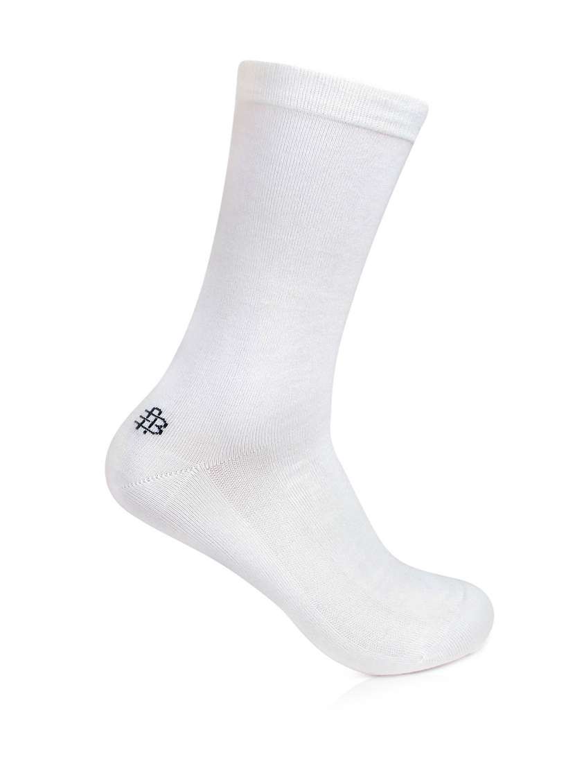 white solid self design socks
