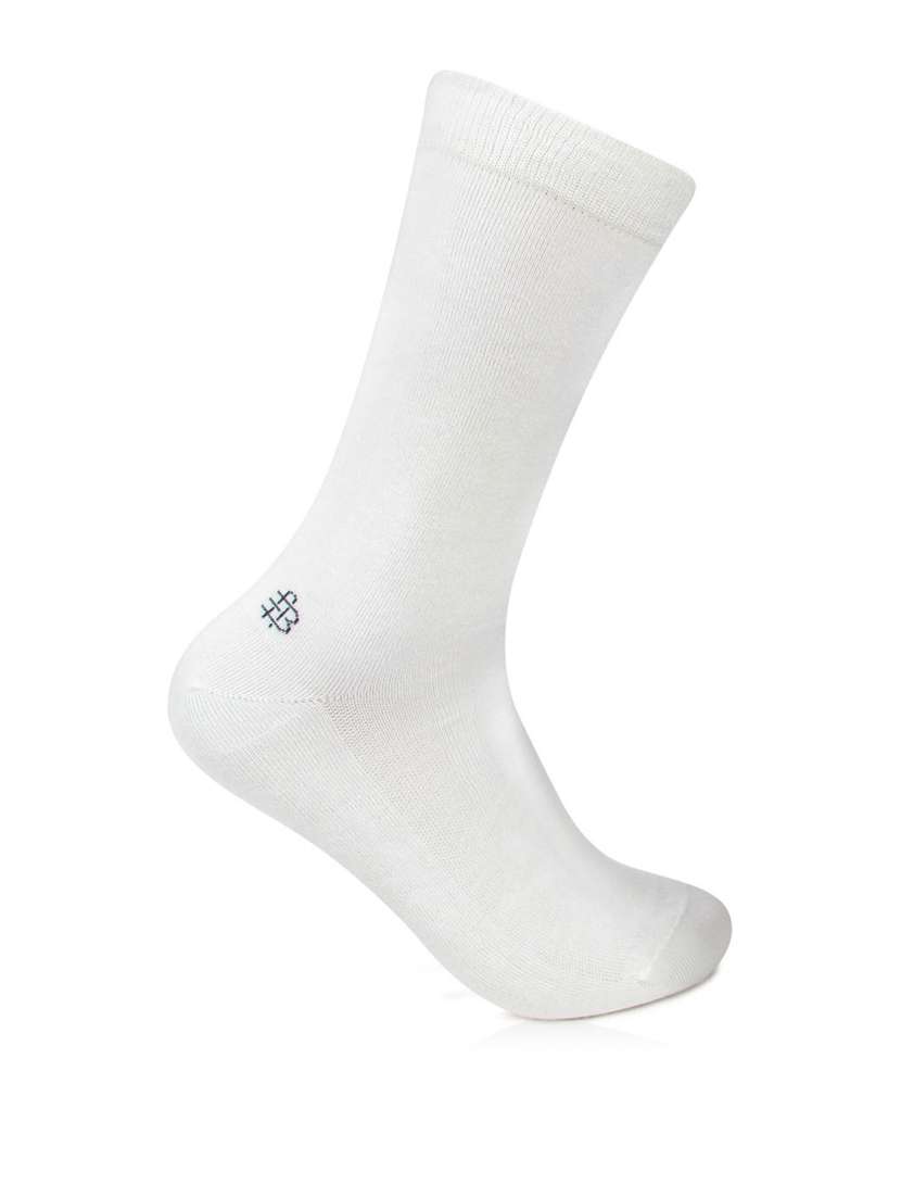 white solid self design socks