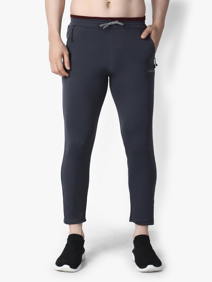 solid mid rise track pant