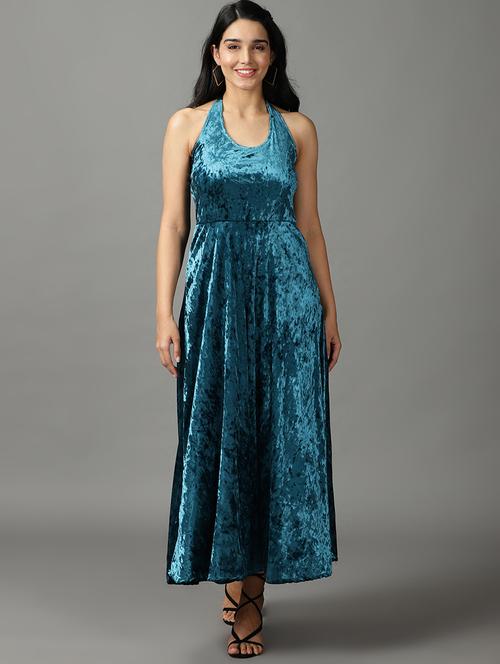 women's fit & flare solid dress - 19159691 -  Standard Image - 0