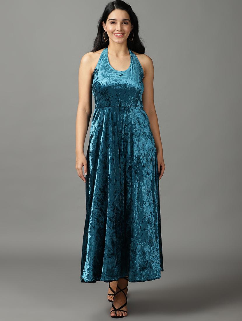 women's fit & flare solid dress - 19159691 -  Zoom Image - 0