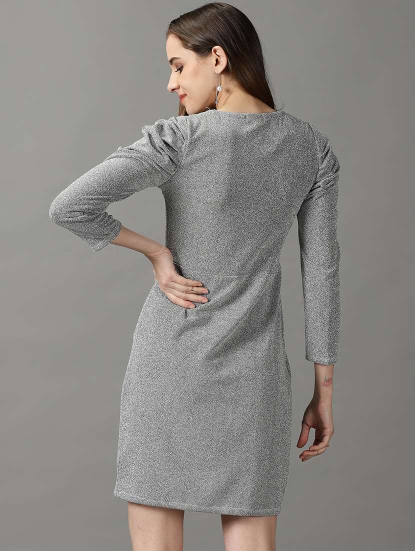 women's asymmetric self design dress - 19159716 -  Standard Image - 3