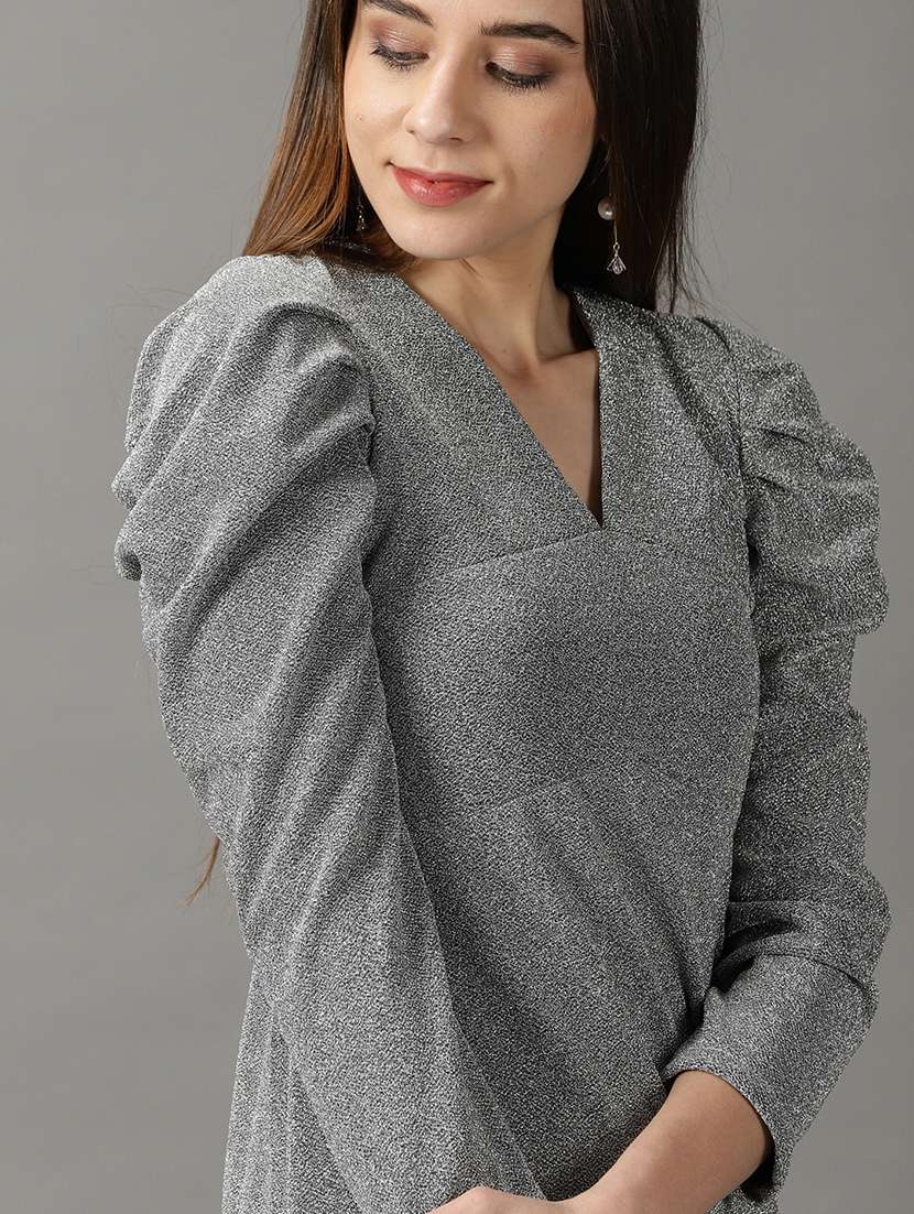 women's asymmetric self design dress - 19159716 -  Standard Image - 5