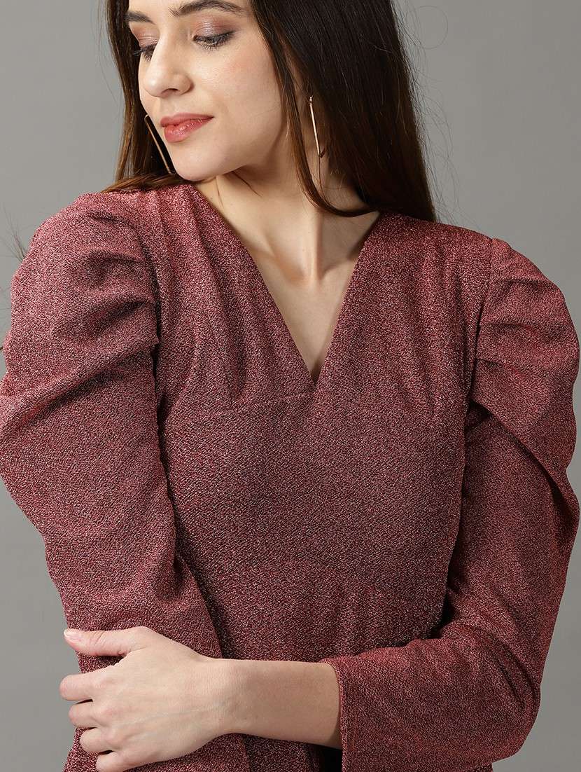 women's wrap self design dress - 19159717 -  Standard Image - 5