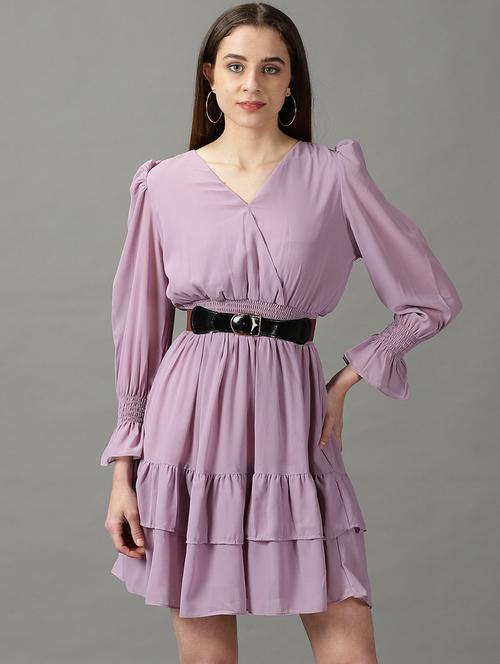 women's layered solid dress - 19159733 -  Standard Image - 0