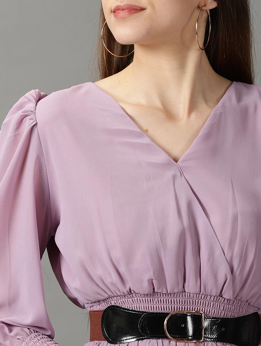 women's layered solid dress - 19159733 - Standard Image - 5