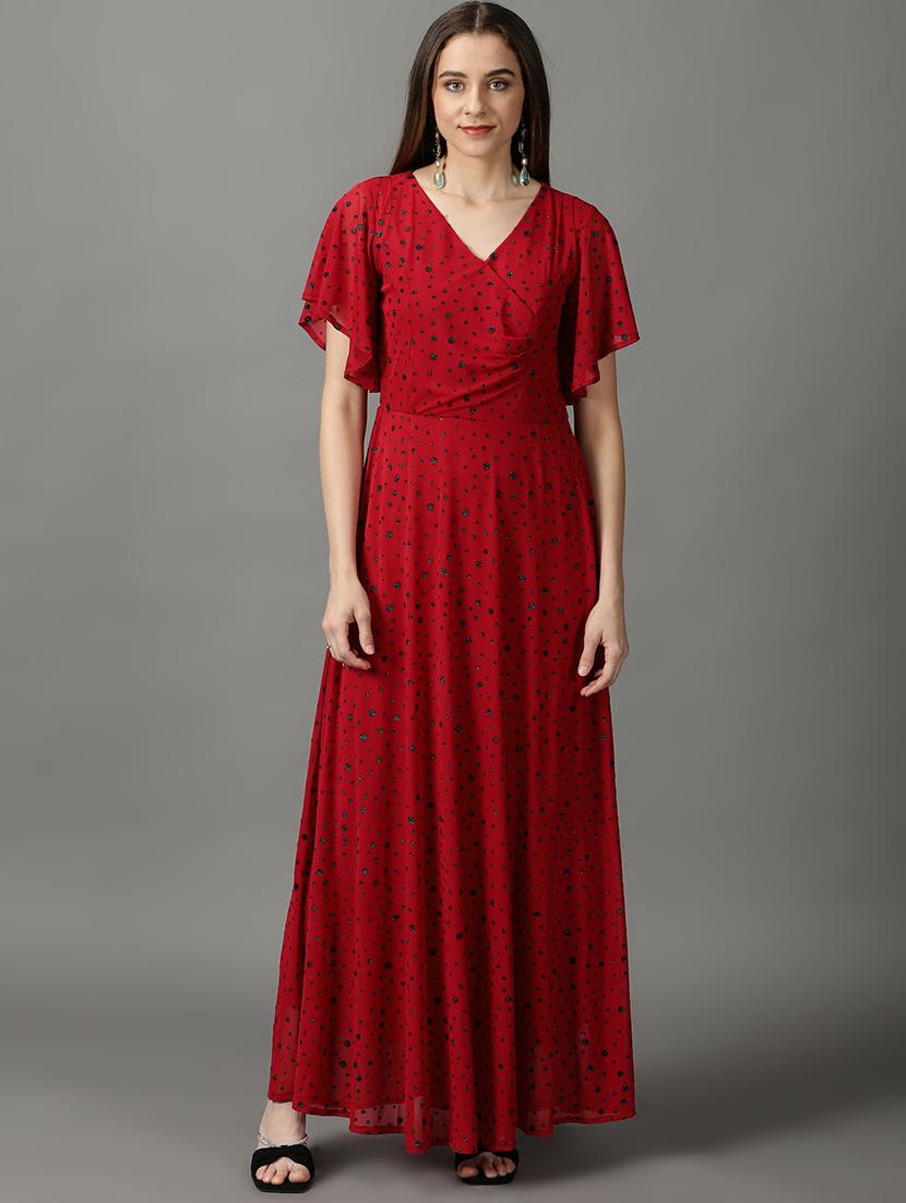 women's fit & flare printed dress - 19159734 -  Zoom Image - 0