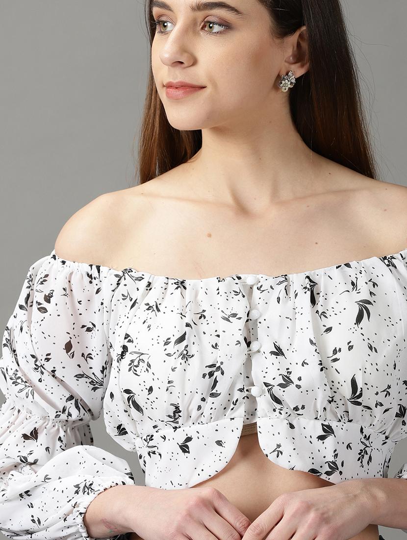 women's blouson off shoulder top - 19159847 - Standard Image - 5