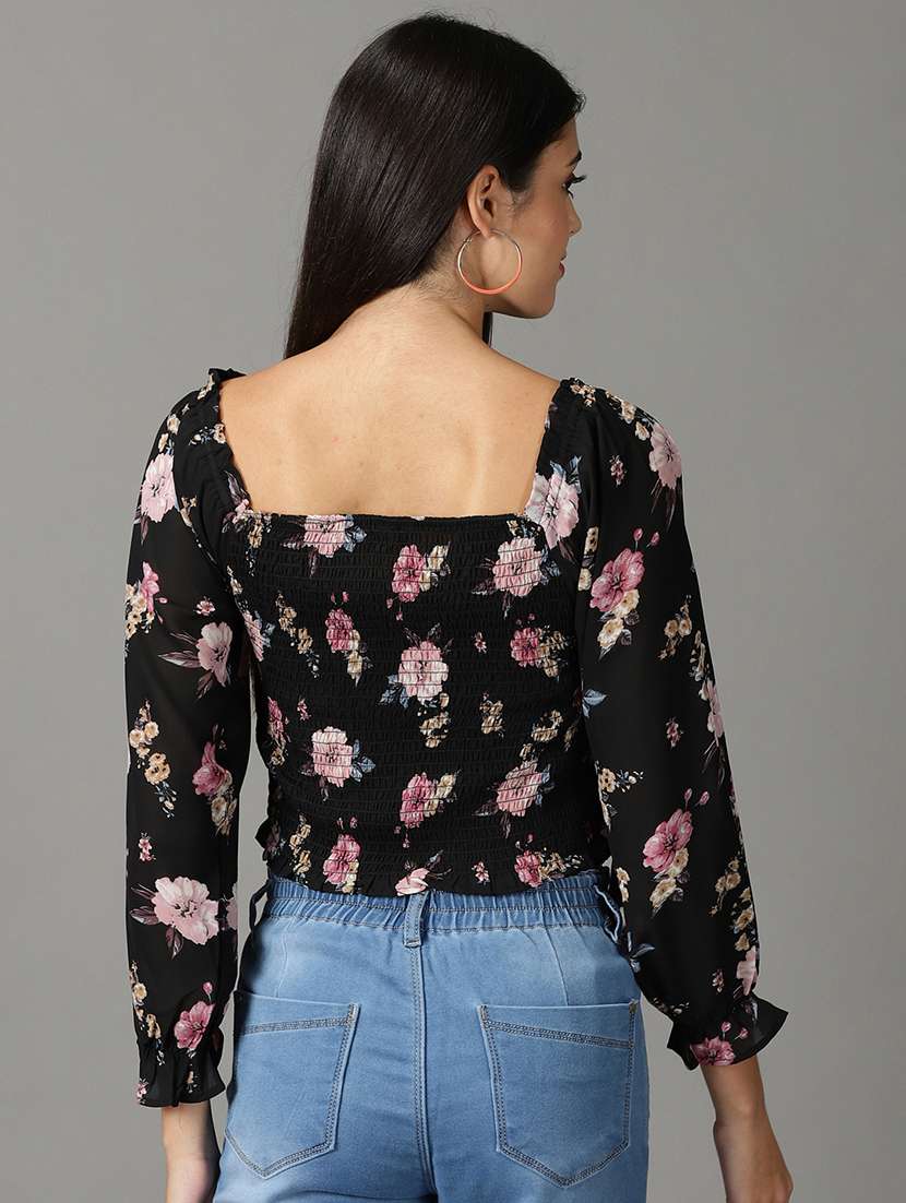 women's crop off shoulder top - 19159854 - Standard Image - 3