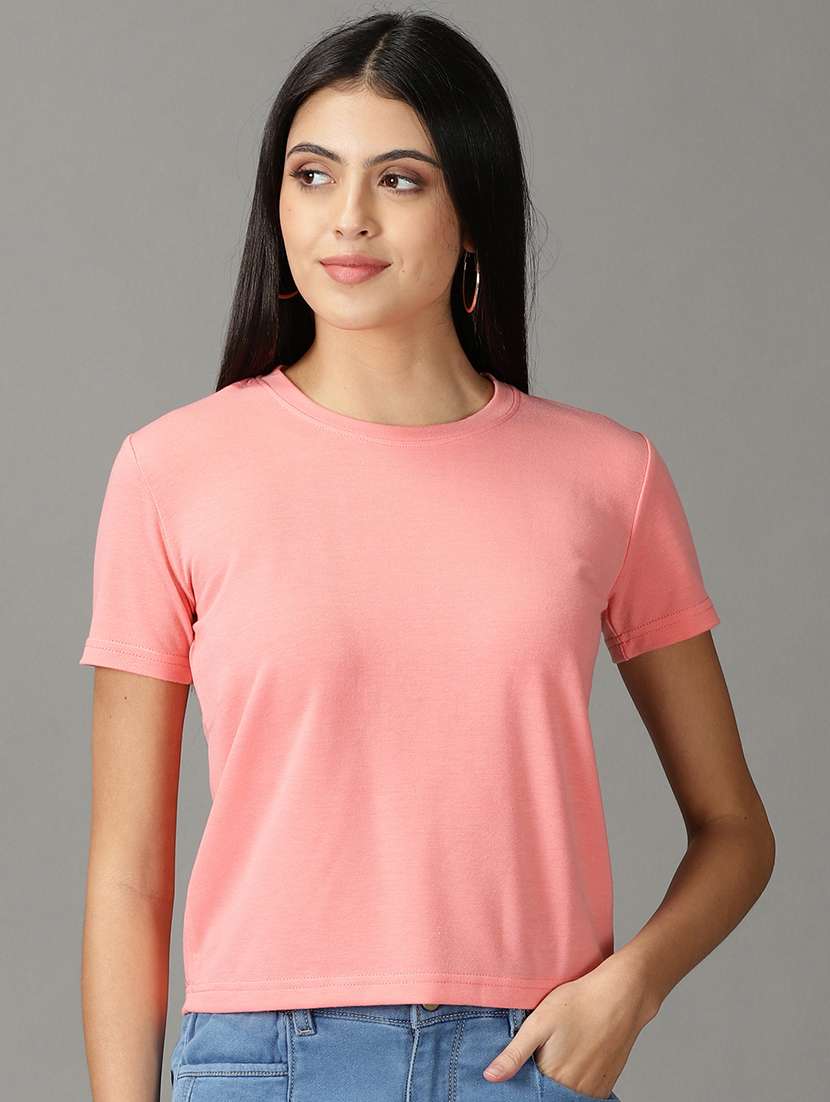women's plain round neck t-shirt