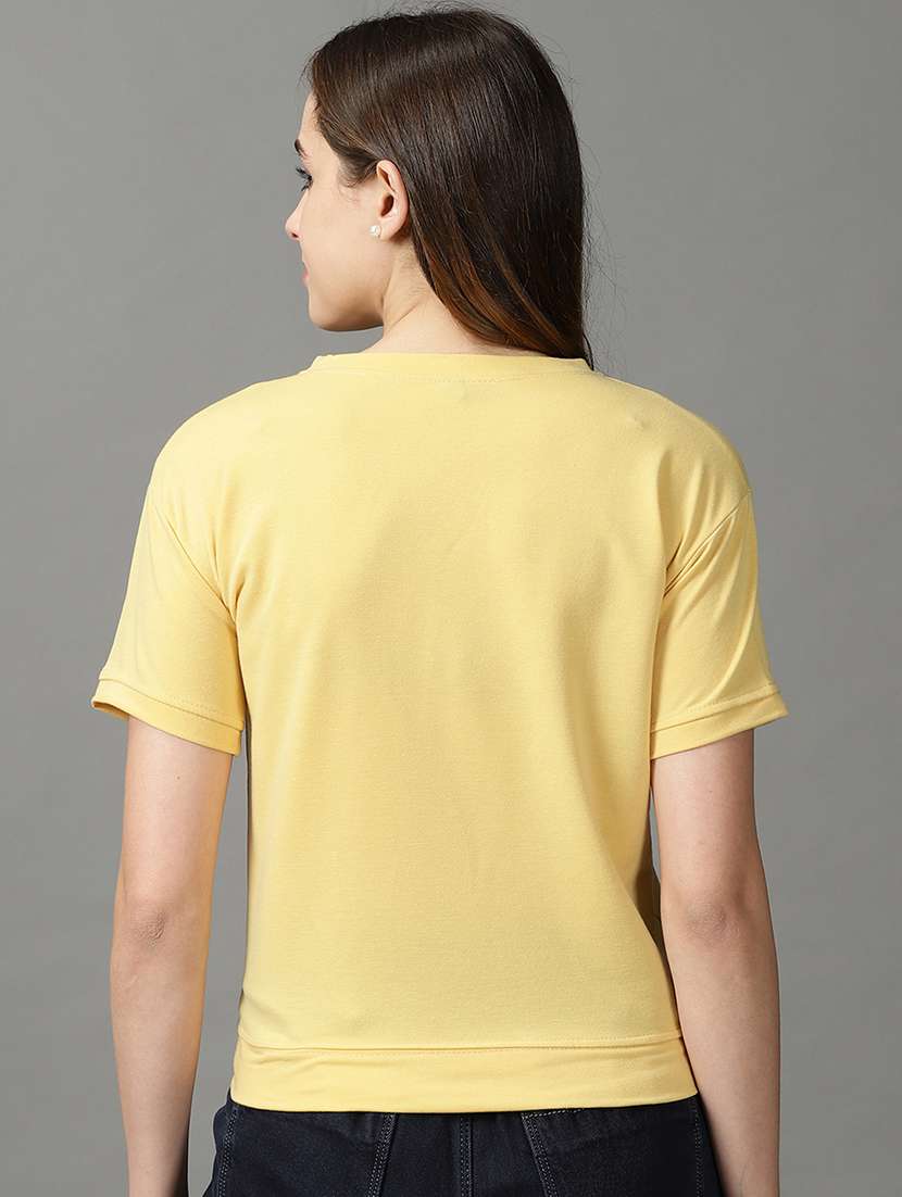 women's plain round neck t-shirt - 19159881 -  Standard Image - 3