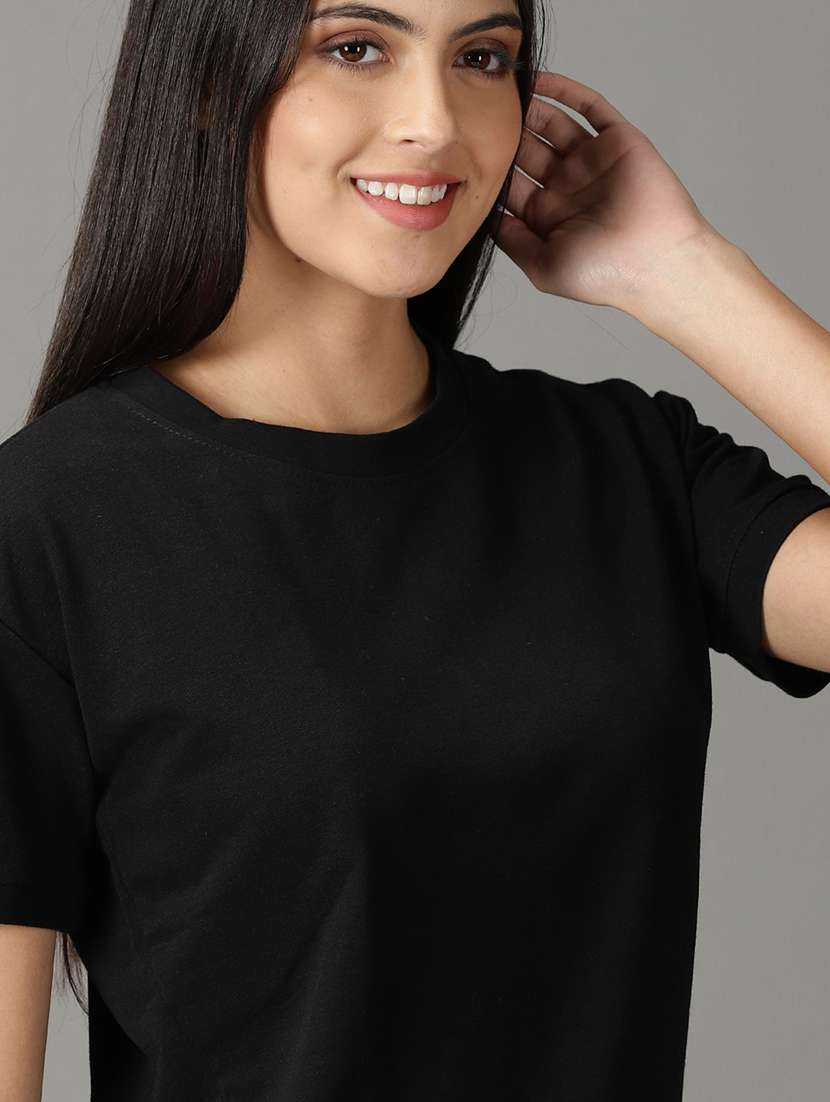 women's plain crew neck t-shirt - 19159882 -  Standard Image - 5