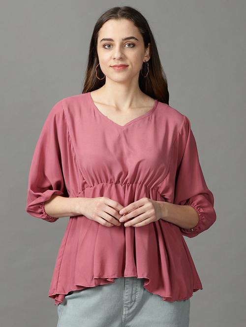 women's peplum v neck top - 19159884 - Standard Image - 0