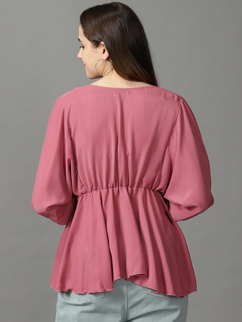 women's peplum v neck top - 19159884 - Standard Image - 3