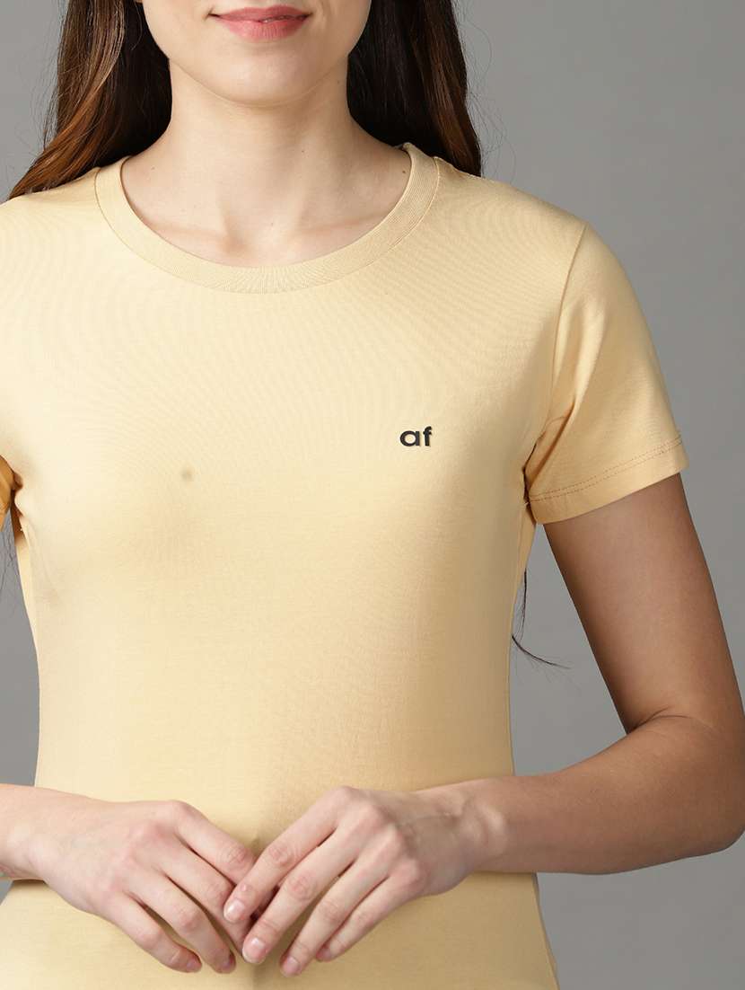 women's plain round neck t-shirt - 19159894 -  Standard Image - 5