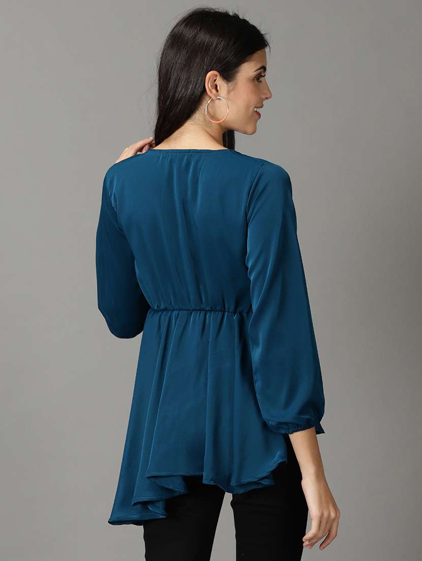 women's peplum v neck top - 19159899 -  Standard Image - 3