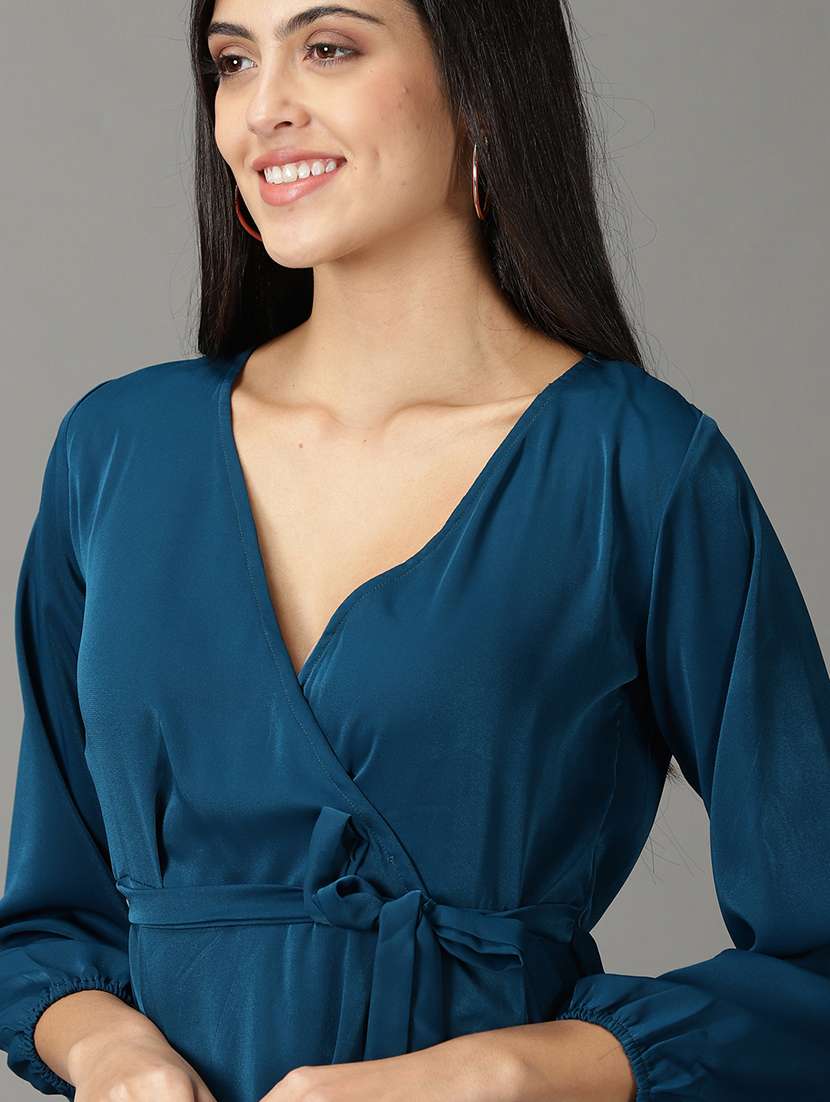 women's peplum v neck top - 19159899 -  Standard Image - 5