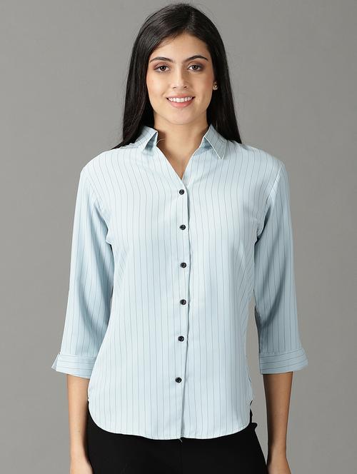 curved hem striped regular shirt - 19159903 -  Standard Image - 0