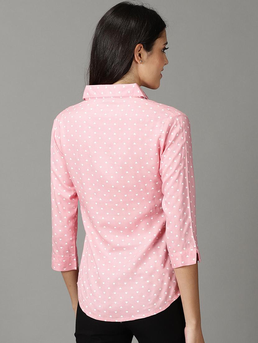 curved hem printed shirt - 19159913 - Standard Image - 3