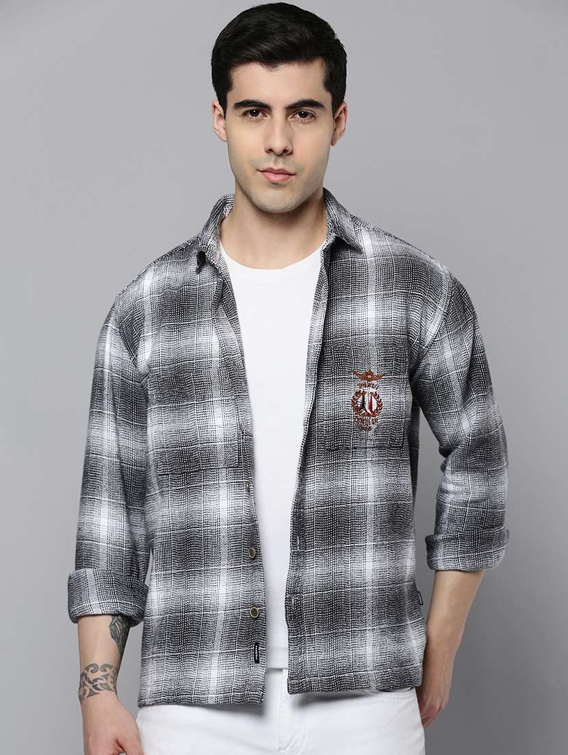 mens checks casual shirt