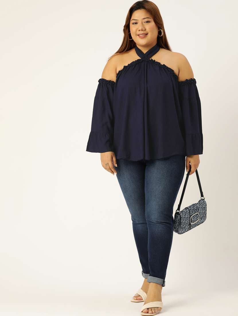 women's a line halter neck top - 19160291 -  Standard Image - 3