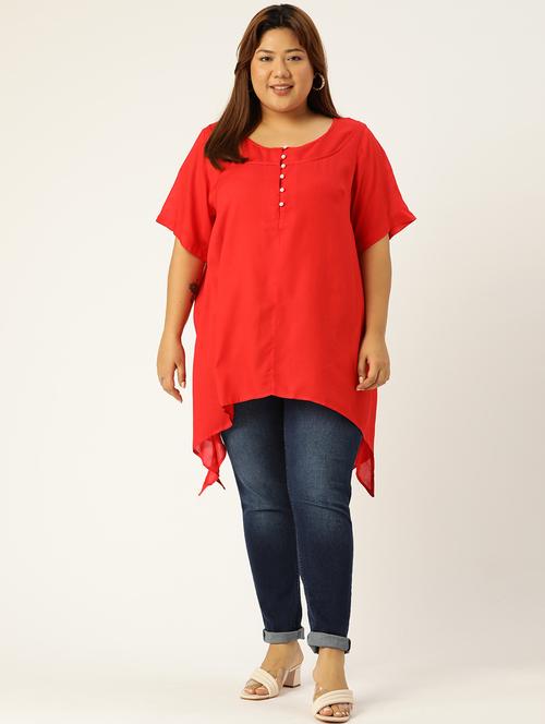 women's asymmetric round neck top - 19160417 - Standard Image - 0