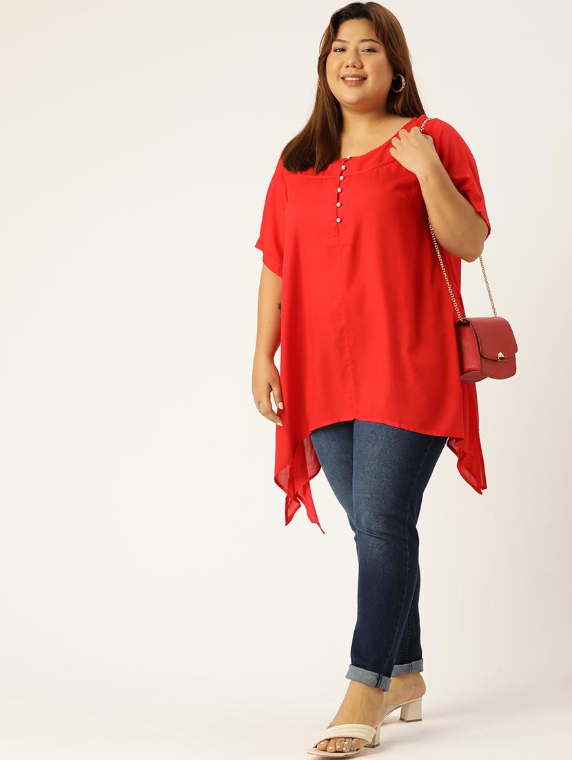 women's asymmetric round neck top - 19160417 - Standard Image - 3