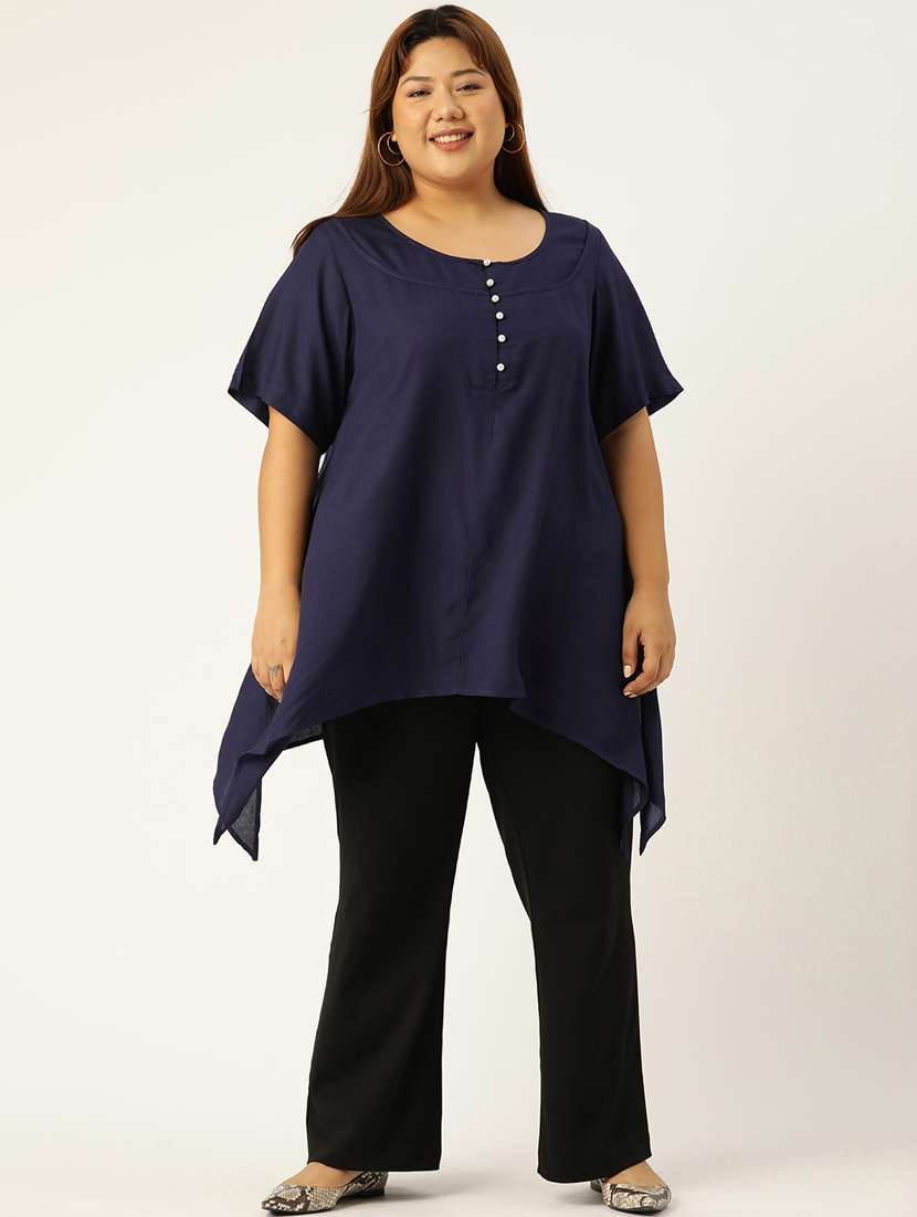 women's asymmetric round neck top - 19160418 - Zoom Image - 0