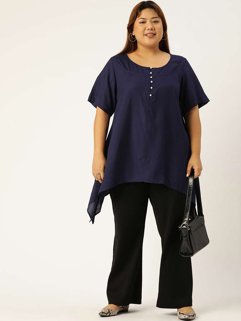 women's asymmetric round neck top - 19160418 - Standard Image - 3