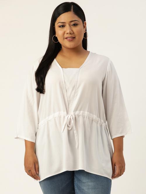 women's a line v neck top - 19160524 - Standard Image - 0