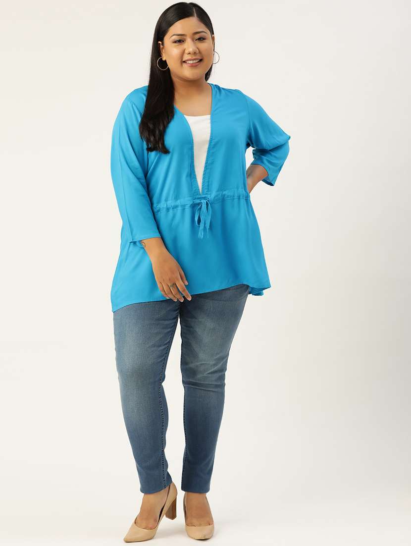 women's v neck plus top - 19160527 -  Standard Image - 3